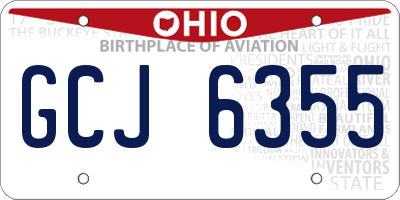 OH license plate GCJ6355