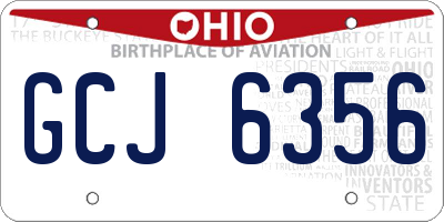 OH license plate GCJ6356
