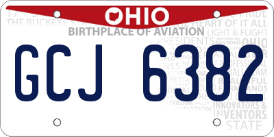 OH license plate GCJ6382