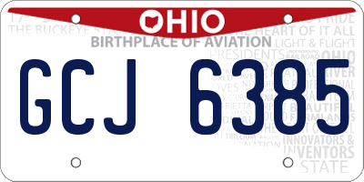 OH license plate GCJ6385