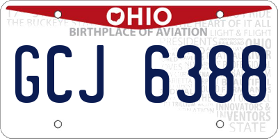 OH license plate GCJ6388