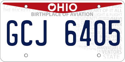 OH license plate GCJ6405