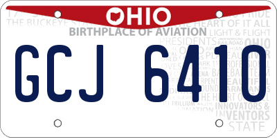 OH license plate GCJ6410