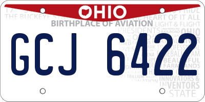 OH license plate GCJ6422
