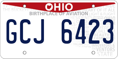 OH license plate GCJ6423