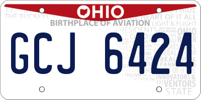 OH license plate GCJ6424