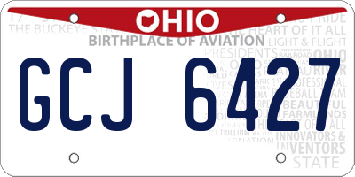 OH license plate GCJ6427