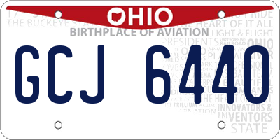 OH license plate GCJ6440
