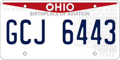 OH license plate GCJ6443