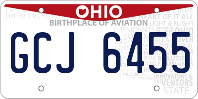 OH license plate GCJ6455