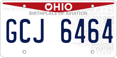 OH license plate GCJ6464
