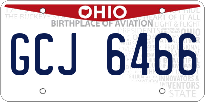 OH license plate GCJ6466