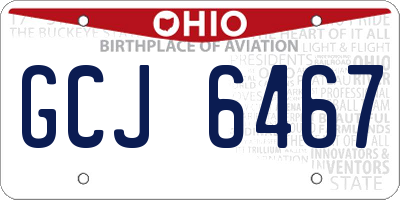 OH license plate GCJ6467
