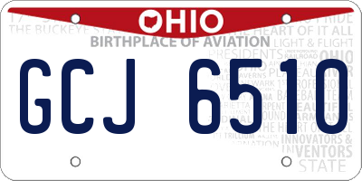 OH license plate GCJ6510