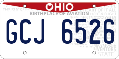 OH license plate GCJ6526