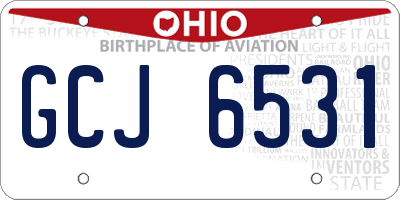 OH license plate GCJ6531