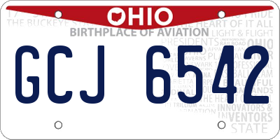 OH license plate GCJ6542