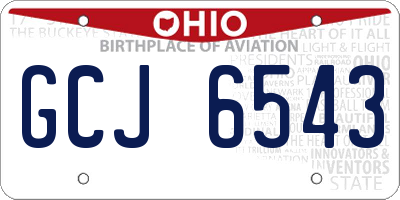 OH license plate GCJ6543