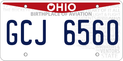 OH license plate GCJ6560