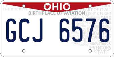 OH license plate GCJ6576