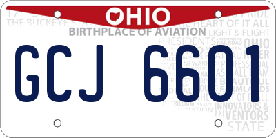 OH license plate GCJ6601