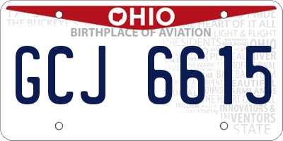 OH license plate GCJ6615