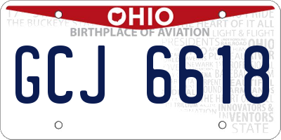 OH license plate GCJ6618