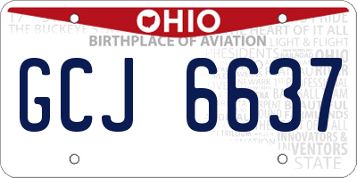 OH license plate GCJ6637