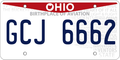 OH license plate GCJ6662