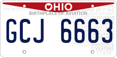 OH license plate GCJ6663