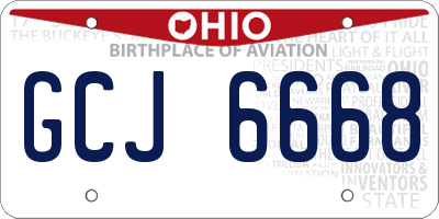 OH license plate GCJ6668
