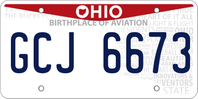 OH license plate GCJ6673