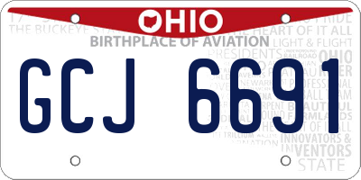 OH license plate GCJ6691