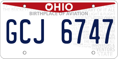 OH license plate GCJ6747