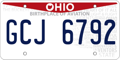 OH license plate GCJ6792
