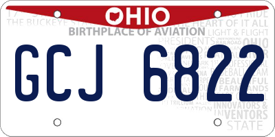 OH license plate GCJ6822