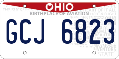 OH license plate GCJ6823