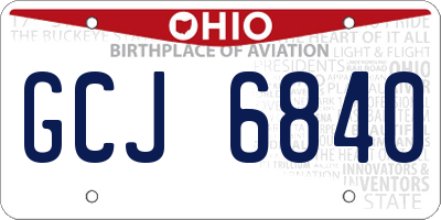 OH license plate GCJ6840