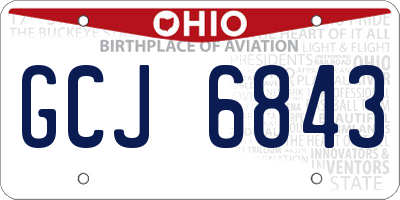 OH license plate GCJ6843