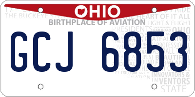 OH license plate GCJ6853