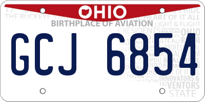 OH license plate GCJ6854