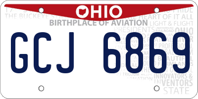 OH license plate GCJ6869