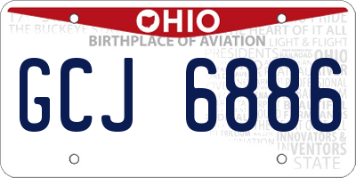 OH license plate GCJ6886