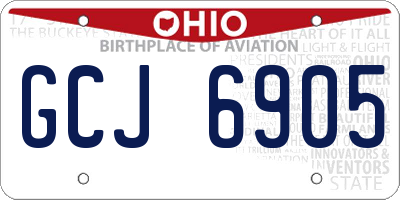 OH license plate GCJ6905