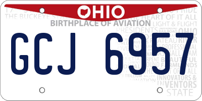 OH license plate GCJ6957