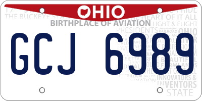 OH license plate GCJ6989
