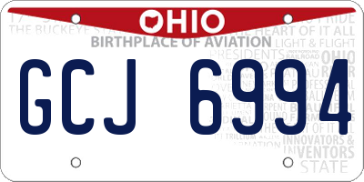 OH license plate GCJ6994
