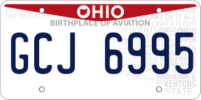 OH license plate GCJ6995