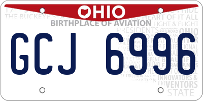 OH license plate GCJ6996