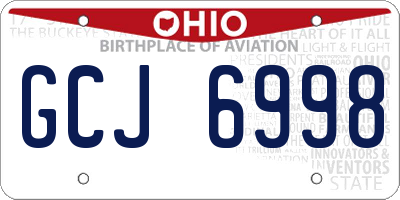 OH license plate GCJ6998